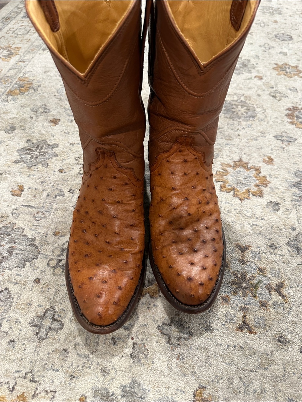 Tecova The Earl Ostrich Leather Western Boots